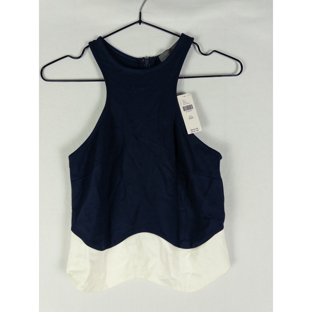 Anthropologie Sunday in Brooklyn Tank Top Womens XXS Navy White Colorblock Coast